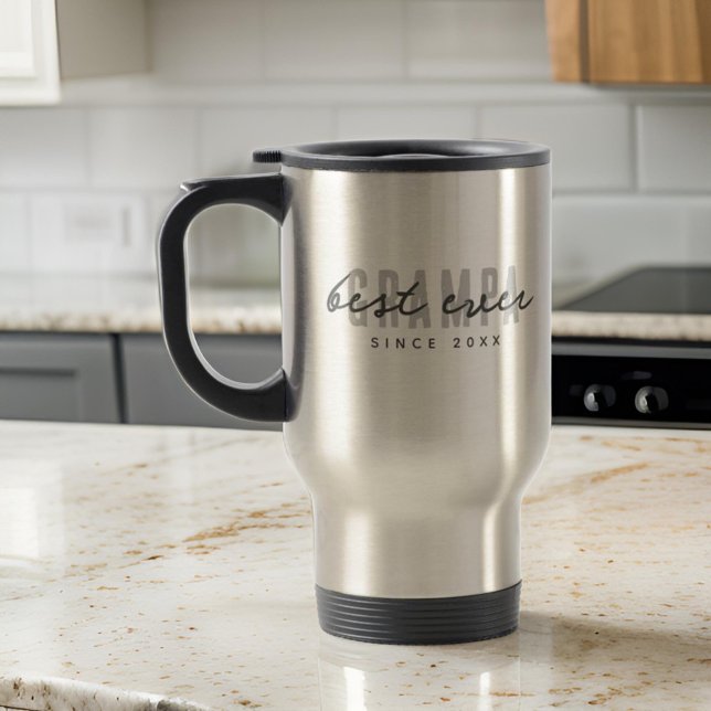 Best Grampa Ever Since 20XX Modern Simple Preppy Travel Mug (Creator Uploaded)