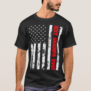 Best Grampa Ever US Vintage Flag Patriotic Grandfa T-Shirt