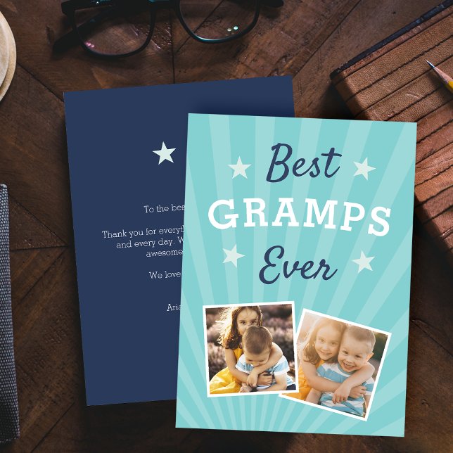 Best Gramps Ever | Father's Day Flat Photo Card (Creator Uploaded)