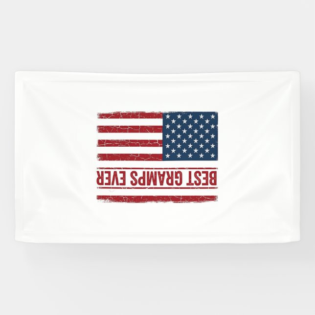 Best Gramps Ever Patriotic Flag Vector Design_1 Banner (Horizontal)