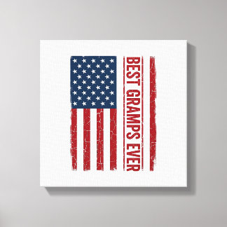 Best Gramps Ever Patriotic Flag Vector Design_1 Canvas Print