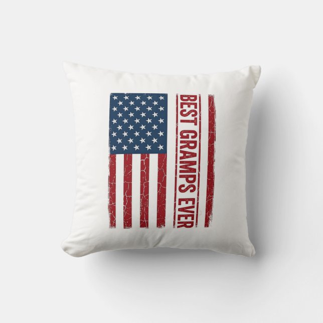 Best Gramps Ever Patriotic Flag Vector Design_1 Cushion (Front)