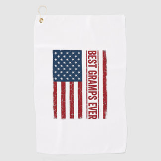 Best Gramps Ever Patriotic Flag Vector Design_1 Golf Towel