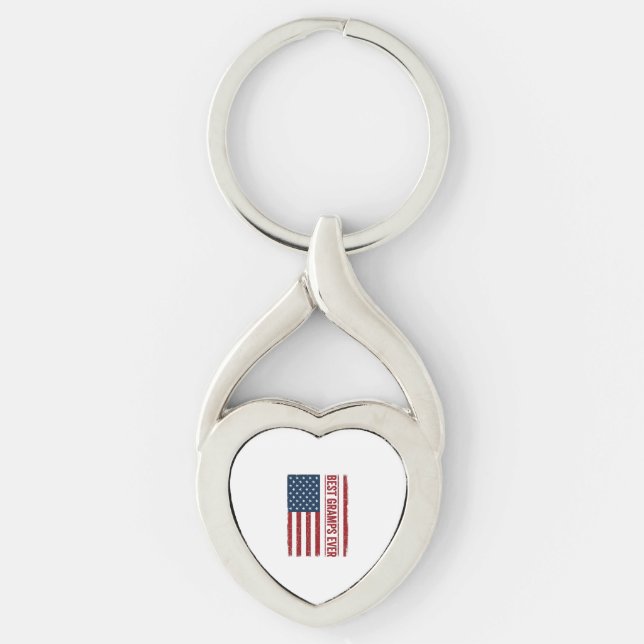 Best Gramps Ever Patriotic Flag Vector Design_1 Key Ring (Front)