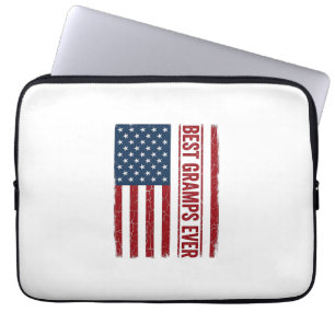 Best Gramps Ever Patriotic Flag Vector Design_1 Laptop Sleeve