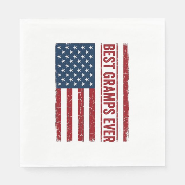Best Gramps Ever Patriotic Flag Vector Design_1 Napkin (Front)