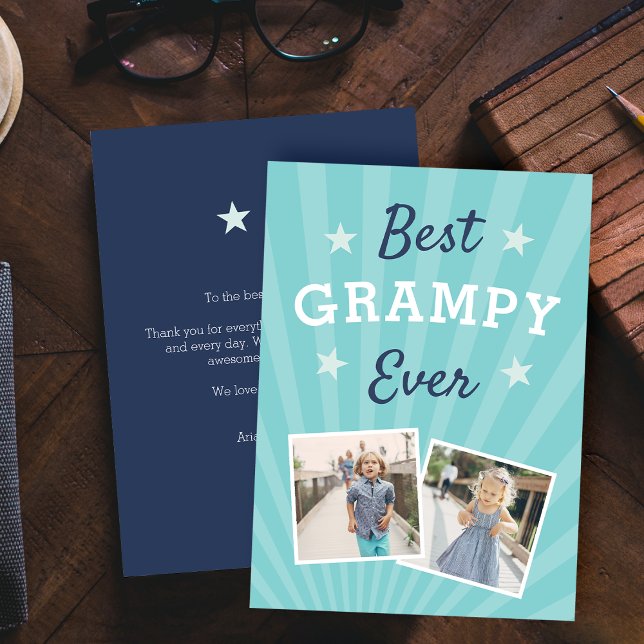 Best Grampy Ever | Father's Day Flat Photo Card (Creator Uploaded)