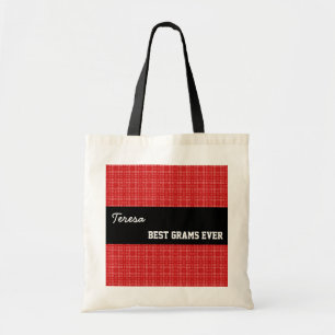 Best Grams Ever Custom Name Red Squares 002 Tote Bag