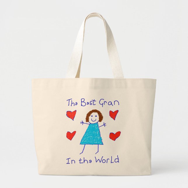 Best Gran In The World Large Tote Bag (Front)