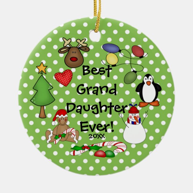Best Grand Daughter Ever Christmas Ornament (Front)
