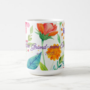 Best Grand-mère Mother's Day Bright Floral Coffee Mug