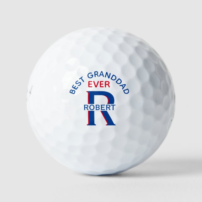Best Granddad Custom Monogram Name   Golf Balls (Front)