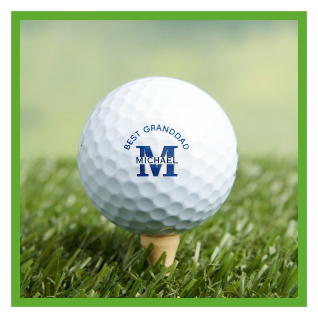 Best Granddad Custom Monogram Name  Golf Balls (Creator Uploaded)