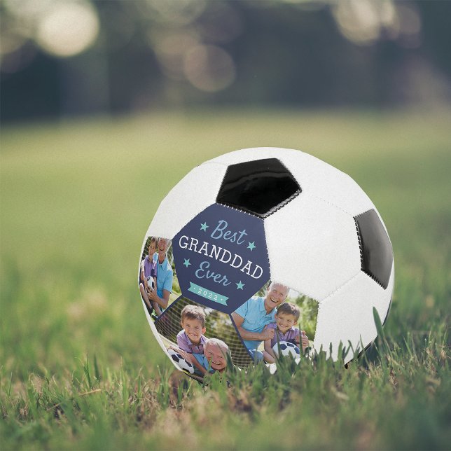 Best Granddad Ever | Custom Grandpa Photo Soccer Ball (Creator Uploaded)