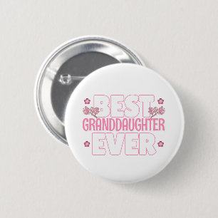 Best Granddaughter Ever - Cherry Blossoms 6 Cm Round Badge