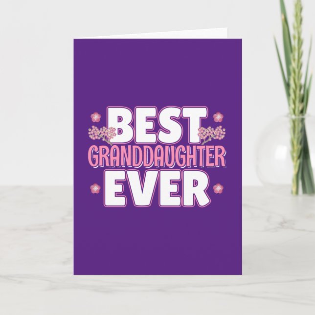 Best Granddaughter Ever - Cherry Blossoms Card (Front)