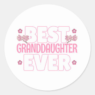 Best Granddaughter Ever - Cherry Blossoms Classic Round Sticker