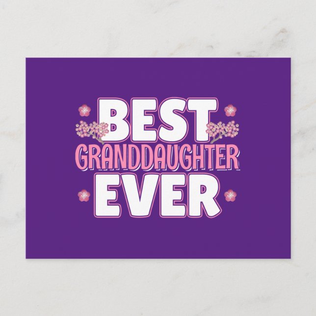 Best Granddaughter Ever - Cherry Blossoms Postcard (Front)