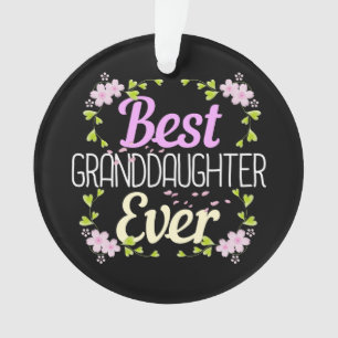 Best Granddaughter Ever - Pink Floral Ornament