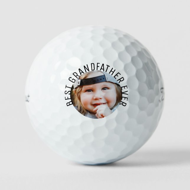 Best Grandfather Ever Photo Titleist Pro V1 Golf Balls (Front)