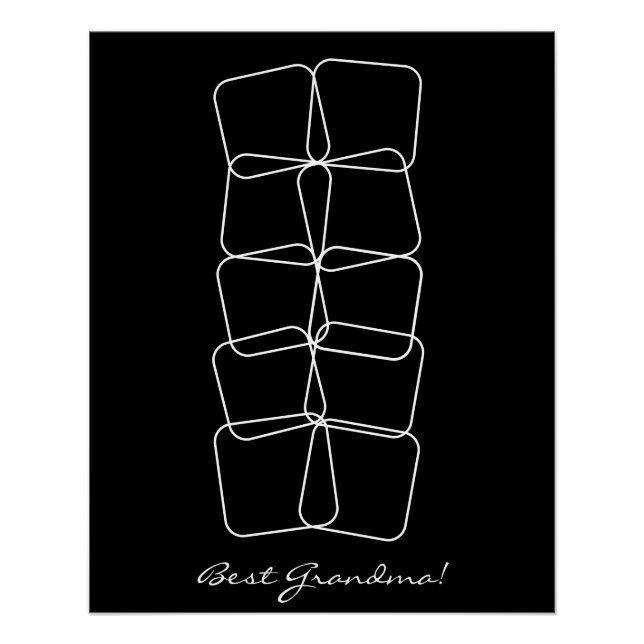 Best Grandma 10 Photo Black Background Collage Poster (Front)
