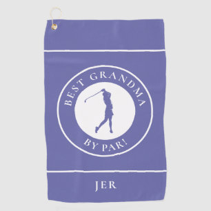Best Grandma By Par Golfer Monogrammed Periwinkle  Golf Towel