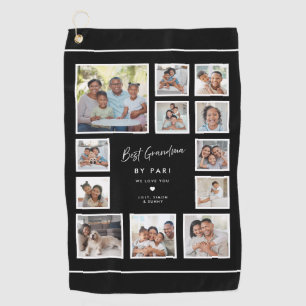 Best Grandma By Par Multi 12 Photo Collage Grid Golf Towel