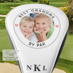 BEST GRANDMA BY PAR Photo Monogram Initials Heart Golf Head Cover<br><div class="desc">For the special golf-enthusiast grandmother, create a unique photo golf head cover with the editable title BEST GRANDMA BY PAR with cute pink hearts and personalised with a photo and her monogram. PHOTO TIP: Choose a photo with the subject in the middle and/or pre-crop it to a square shape BEFORE...</div>