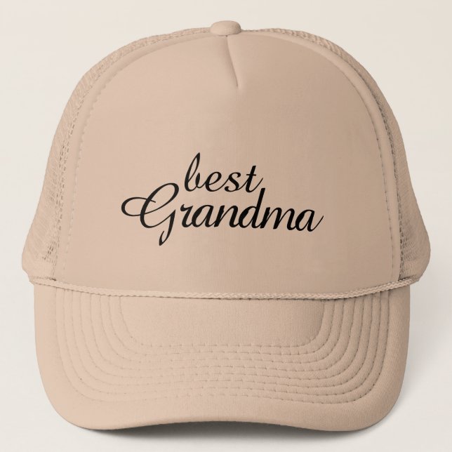 Best Grandma Cap, Trendy Gift from Granddaughter, Trucker Hat (Front)