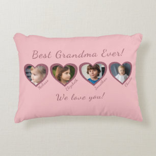 Best Grandma Custom Four Photo Template  Decorative Cushion