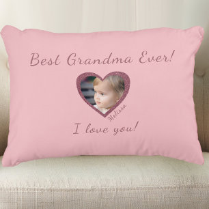 Best Grandma Custom Grandkid Photo Template Decorative Cushion