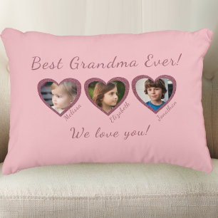 Best Grandma Custom Three Photo Template  Decorative Cushion