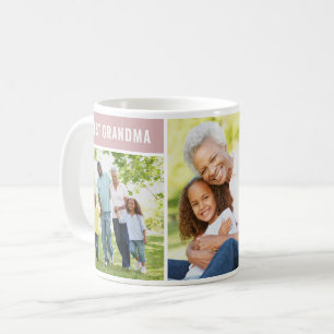 Best Grandma Dusty Rose Photo Collage Coffee Mug