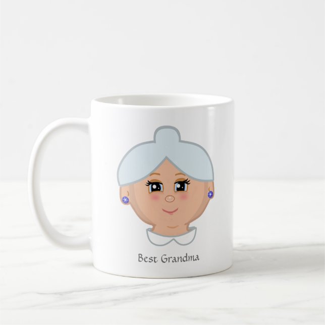 Best Grandma & Editable Heart Coffee Mug (Left)