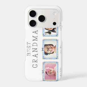 Best Grandma Est Custom Date 3 Photo Cute Preppy