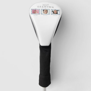 Best Grandma Est Custom Date 3 Photo Cute Preppy Golf Head Cover