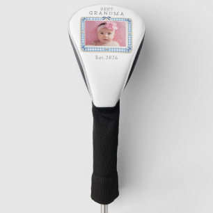Best Grandma Est Custom Date Photo Cute Preppy Golf Head Cover