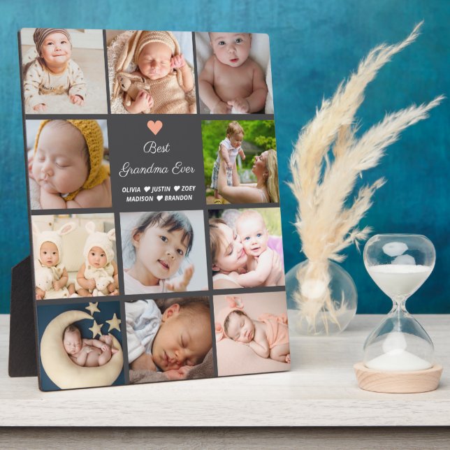 Best Grandma Ever 11-Photo Collage Plaque (Side)