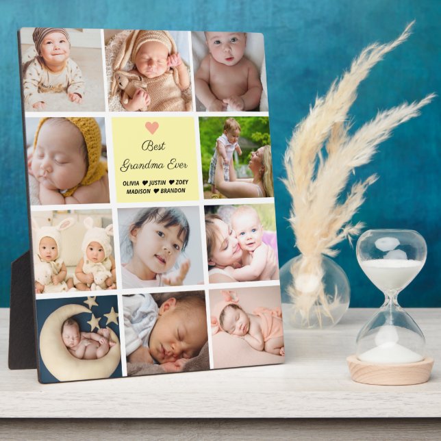Best Grandma Ever 11-Photo Collage Plaque (Side)