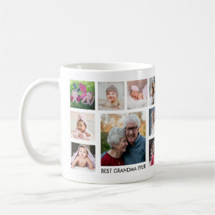 Best Grandma Ever 18 Family Photo Collage Coffee Mug