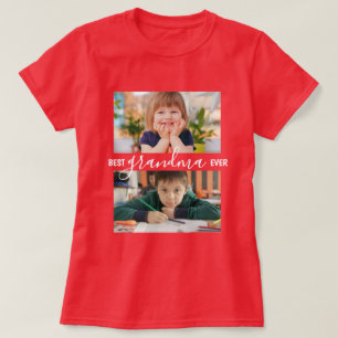 Best Grandma Ever 2 Photo Collage Personalised T-Shirt