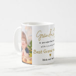 Best Grandma Ever 2 Photo Template Grandmother  Coffee Mug<br><div class="desc">Elegant Black and gold photo collage mug with a grandmother quote “ Grandmother : a wonderful mother with lots of practice “ and best grandma ever typography. Personalise with grandchildren names to make it a unique keepsake photo gift for her..</div>