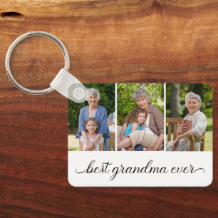 Best Grandma Ever 3 Photo Collage Key Ring