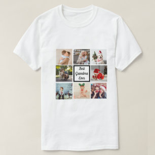 Best grandma ever  8 photos collage custom T-Shirt