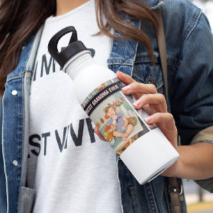 Best Grandma Ever   Colour Block Photo Collage 532 Ml Water Bottle