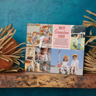 Best Grandma Ever Colour Block Photo Collage Plaque