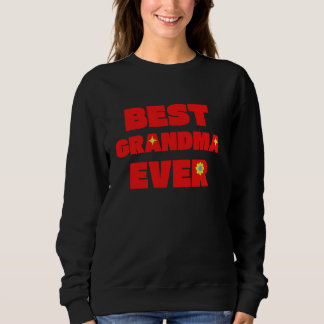 Best Grandma Ever Colourful Retro Modern Cute Flor Sweatshirt