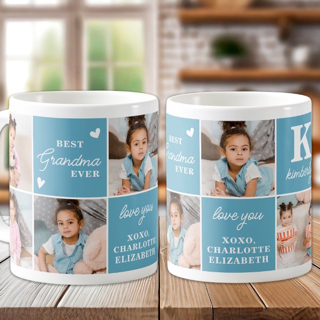 Best GRANDMA Ever Custom 7 Modern Photo Collage Coffee Mug (Creator Uploaded)
