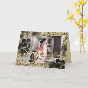 Best Grandma Ever Custom Mother's Day Photo Golden Card