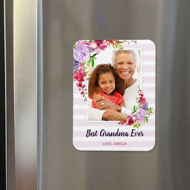 Best Grandma Ever Custom Mother's Day Photo Magnet (Creator Uploaded)